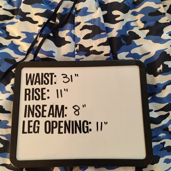 Greyson Golf Hybrid Swim Shorts Mens XL Blue Camo Wolf Print Lined - Picture 6 of 6